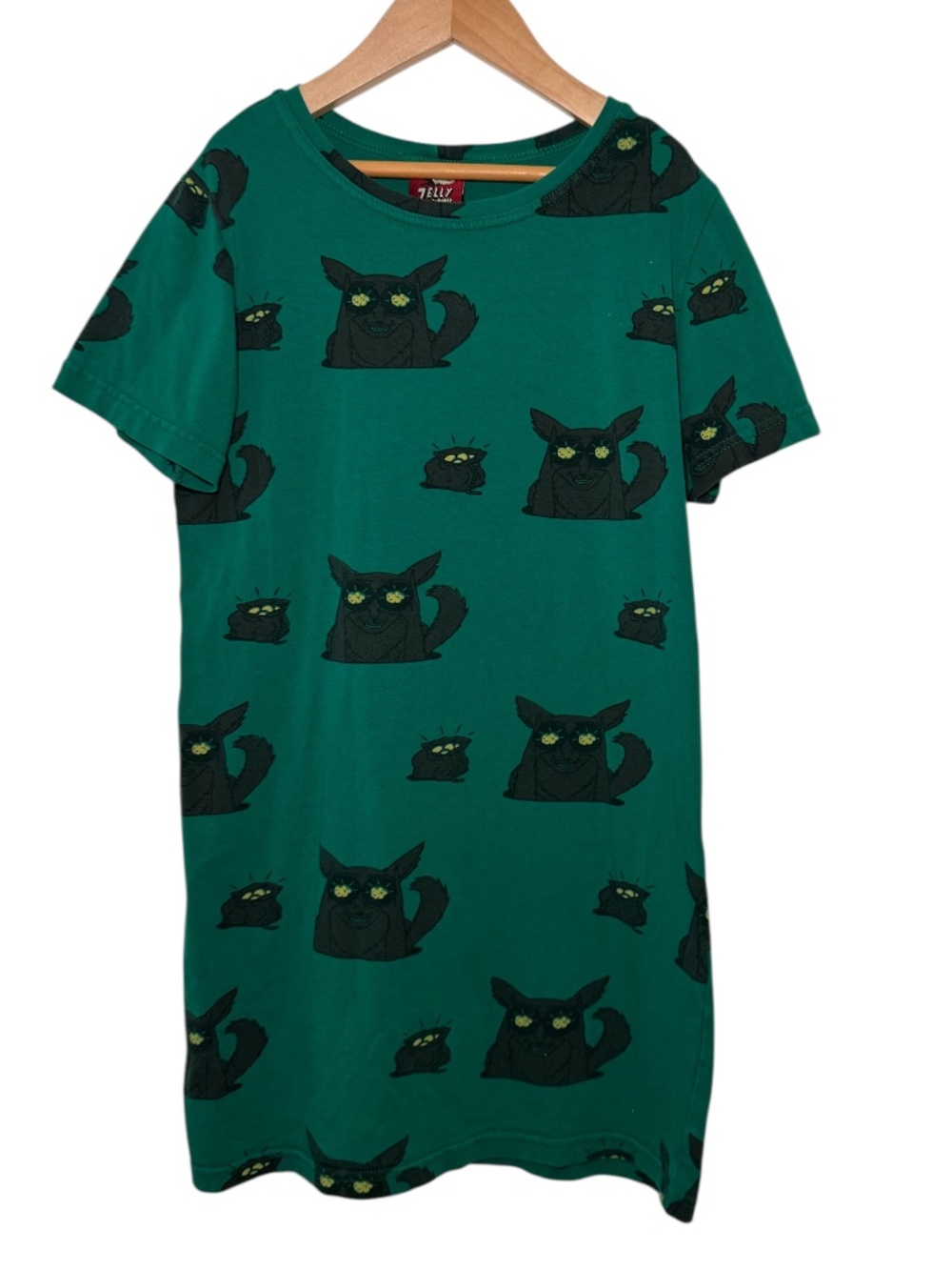 JELLY ALLIGATOR green monster t-shirt dress - size 6/7